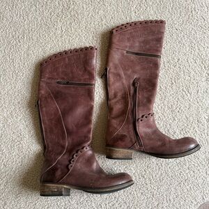 Italian leather knee high boots